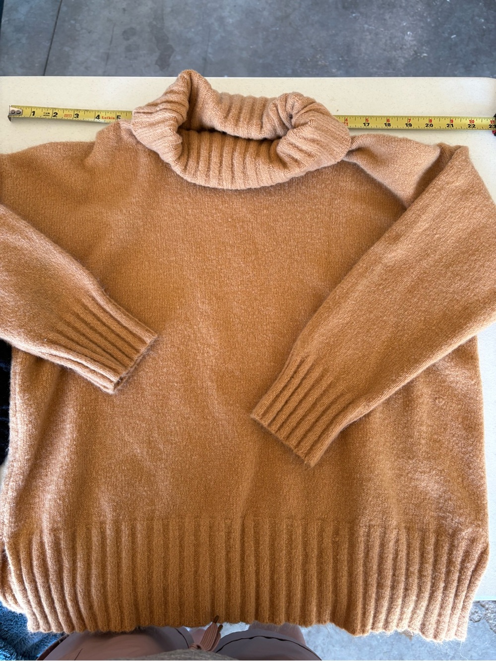 Women’s Camel Turtleneck Sweater